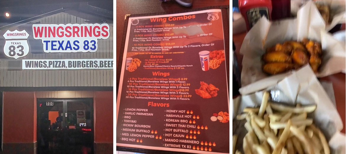 WingsRings Texas 83 Menu